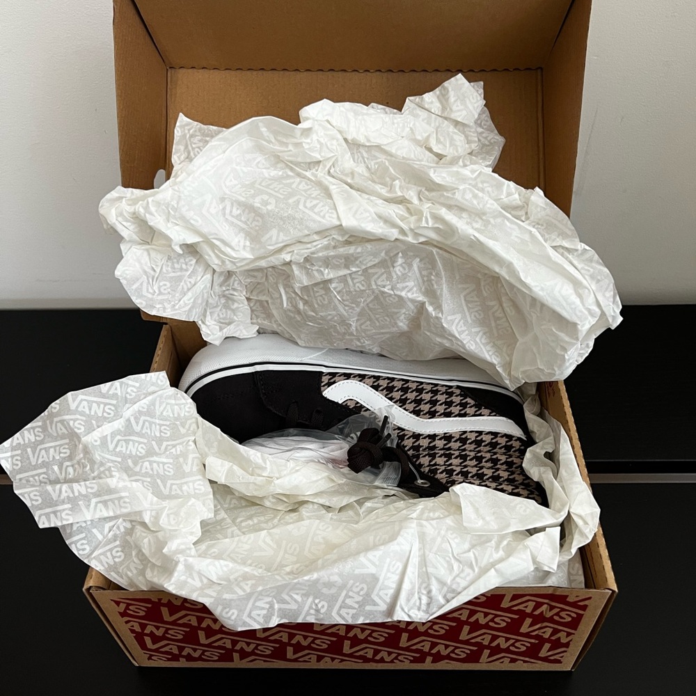 NWT Filmore Hi Pla Shoes in Plaid Mix Brown/White - Picture 7 of 8